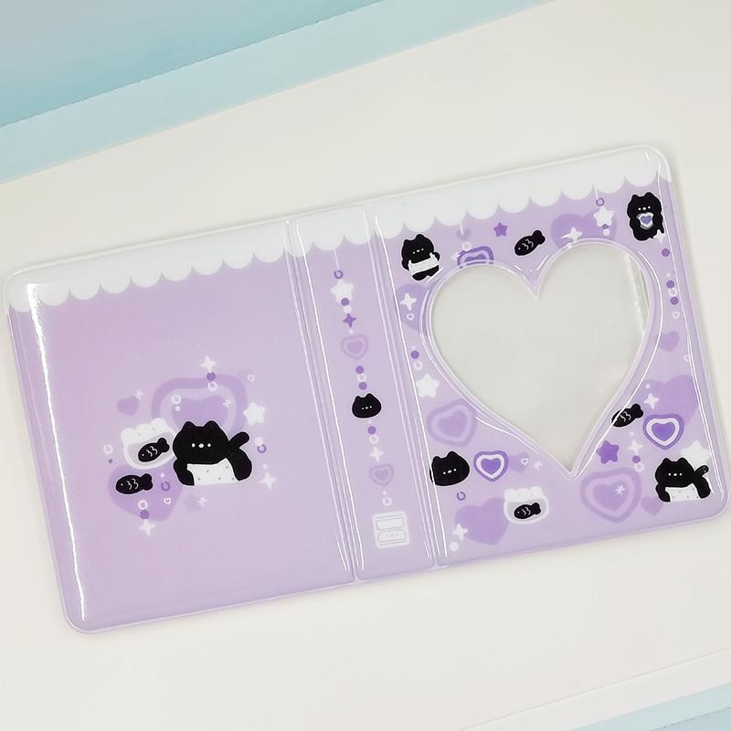 36 Cards Kpop Card Binder Name Card Book Photocard Holder Cute Bear Photo Album 3 Inch Love Heart Hollow Picture Storage Case KTY