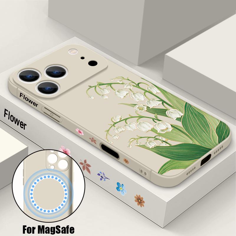 Чехол для iPhone 17 Pro Max INS с узором из разноцветных цветов, магнитный, для Magsafe, мягкая крышка, для iPhone 16 15 14 13 Pro Max 17E 16E