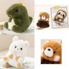 Adorable Animal Plush Toys Panda, Koala, Sloth, Hamster, Alpaca, Dinosaur, Short Plush Fabric, Pp Cotton Filling, Room Decor, Kids Gift