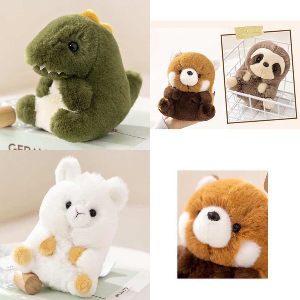 Adorable Animal Plush Toys Panda, Koala, Sloth, Hamster, Alpaca, Dinosaur, Short Plush Fabric, Pp Cotton Filling, Room Decor, Kids Gift