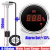 Waterproof 0~100% Digital 52mm Water Level Gauge with Alarm 0-190ohm Water Level Sensor 100-600mm for Car Boat Yacht Custom Red