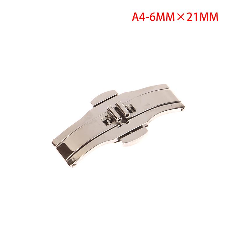 1 шт., нержавеющая сталь, застежка-бабочка, полированная кнопка, ремешок для часов, 15/17/19/21/23/25 мм, застежка для часов, аксессуары