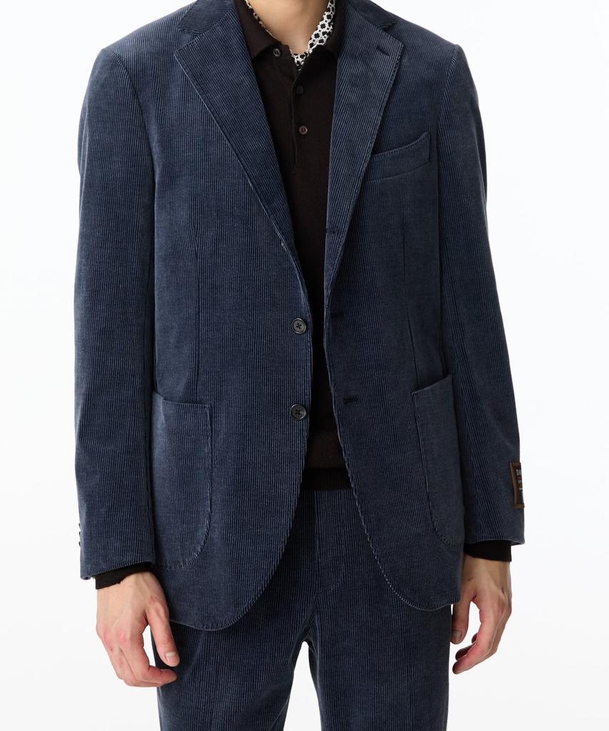 Man On The Boon [Drago] Notched Lapel Corduroy Single Jacket_Blue 4714351013