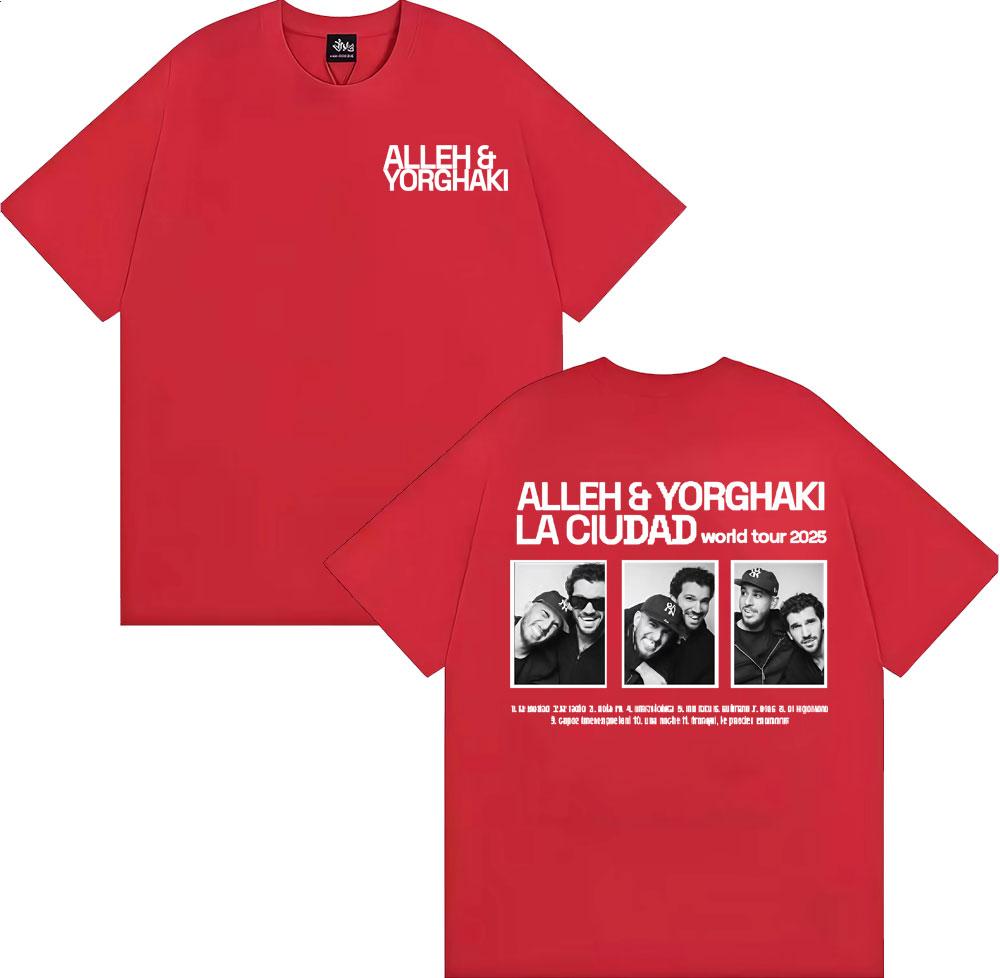 Alleh Yorghaki La Ciudad Worid Tour 2026 Merch Tee Shirt Unisexs Clothing Harajuku Hip Hop Tshirt Vintage Comfort Cotton Tshirt