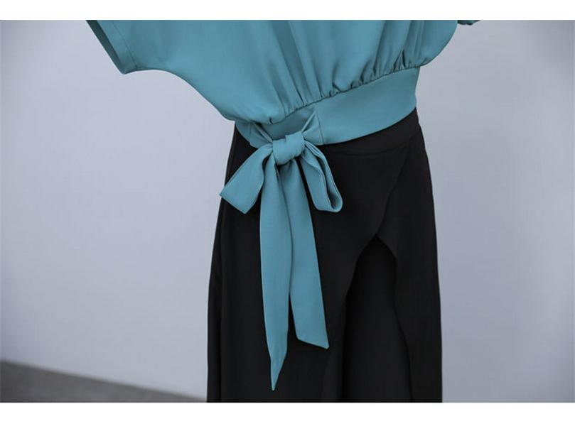 Women's Korean Fashion Slimming Two-Piece Set - Wide-Leg Pants Suit, Summer 2023 Trendy Drape Style