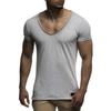 Deep V Neck Short Sleeve Men T Shirt Slim Fit T-shirt Men Thin Top Tee Casual Summer Tshirt Camisetas Hombre