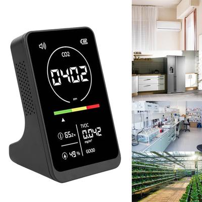 Тестер качества воздуха 4 в 1 Детектор качества воздуха CO2 TVOC Тестер температуры и влажности со звуковым напоминанием для дома, теплицы, автомобиля