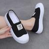 Женские туфли на платформе из парусины, новинка лета и осени 2024 года, универсальные нишевые туфли для доски, туфли с одной педалью, женские туфли для печенья