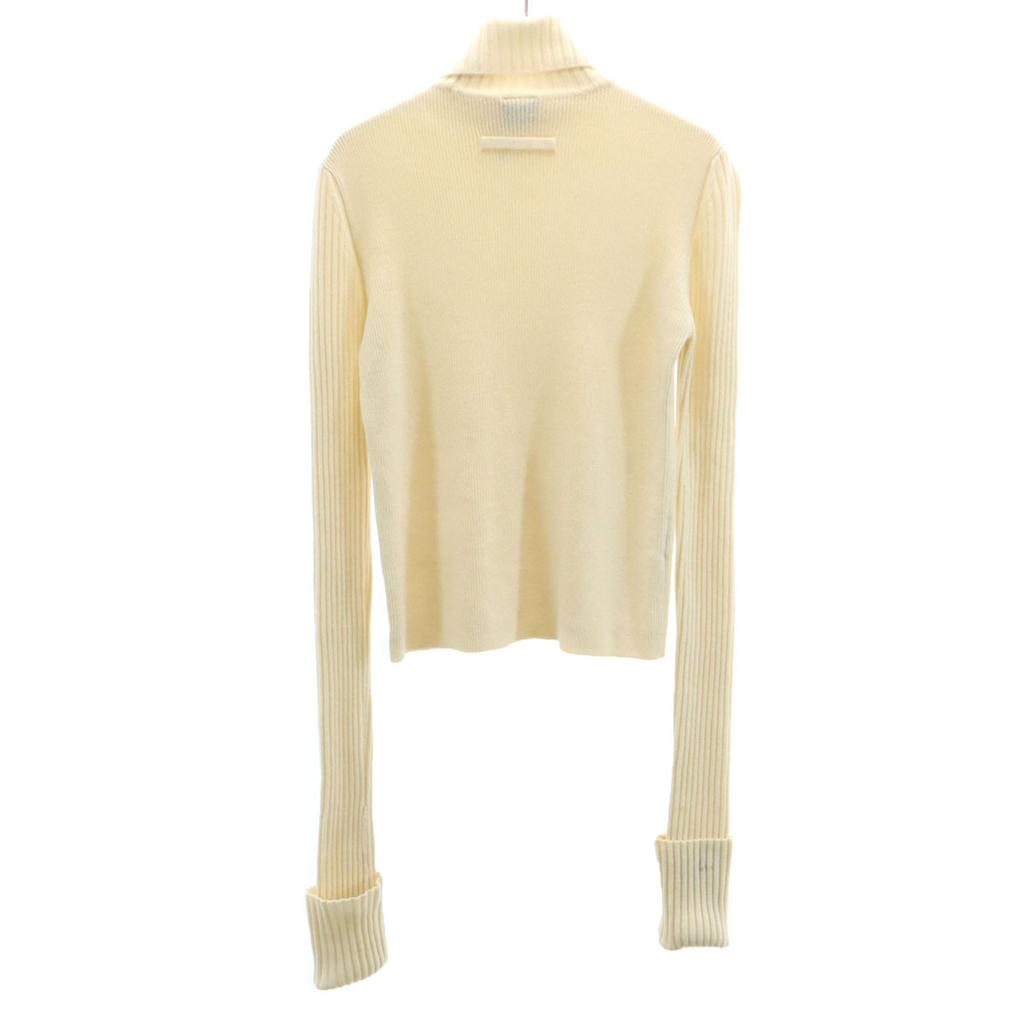 JEAN-PAUL GAULTIER Шерстяной свитер с длинным рукавом и высоким воротом 40 Белый трикотаж Женский Б/У