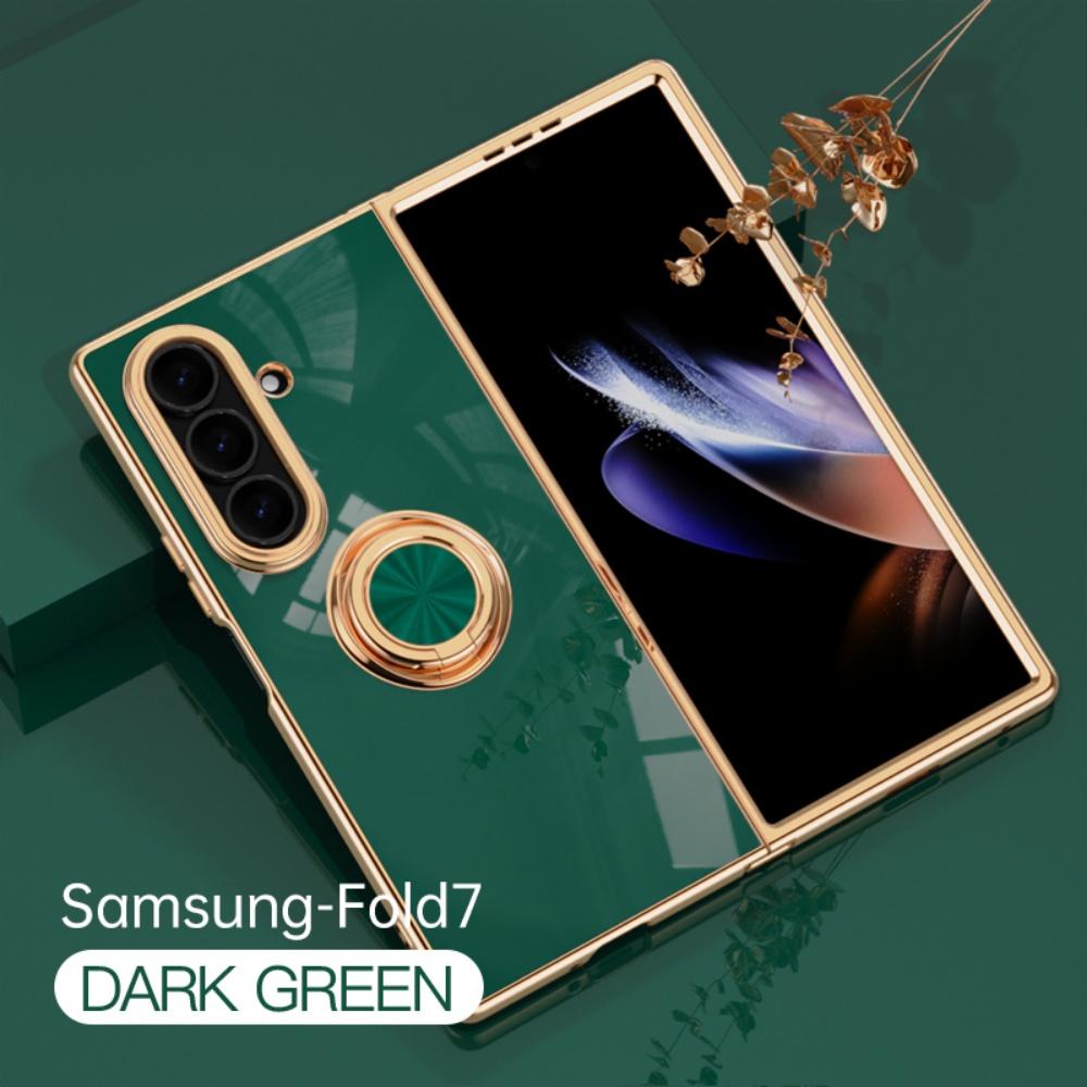 Чехол-держатель с магнитным кольцом для роскошного автомобиля для Samsung Galaxy Z Fold 7 6 5 4 Мягкий ТПУ Покрытие Ударопрочный Защитный Чехол Funda