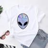(Asian Size) Women Print Tee Top Alien Face Lovely Style Trend Cute Fashion T Shirt Woman Female Clothing Short Sleeve Graphic T-shirts