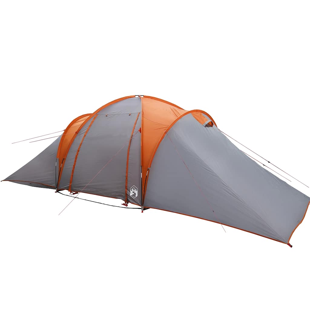 Dome Family Tent for 6 Persons Grey and Orange Waterproof