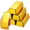 Plastic Fake Gold Bullion Simulated Golden Brick Fake Glittering Gold Bar Paperweight Door Stop Movie Prop Novelty Gift