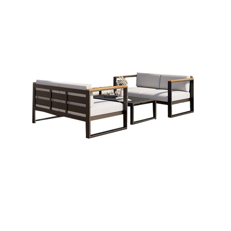 Aluminum Alloy Outdoor Patio Sofa - Sunproof & Waterproof Lounge Furniture for Garden, Terrace, or Office.