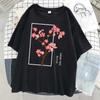 Cherry Tree In Full Bloom Printing Female Tshirt Street Breathable T Shirt Soft Fashion Short Sleeve Oversized Sport T Shirts