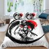 Japanese Samurai Scenery Silhouette 3D Print Bedding Set Cozy Soft Duvet Cover King Queen Twin Size Birthday Gift Bedroom Decor