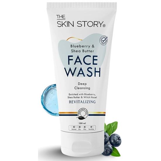 The Skin Story Blueberry Face Washing для глубокого очищения и увлажнения, сужает поры на основе геля с экстрактом гамамелиса, 100 мл