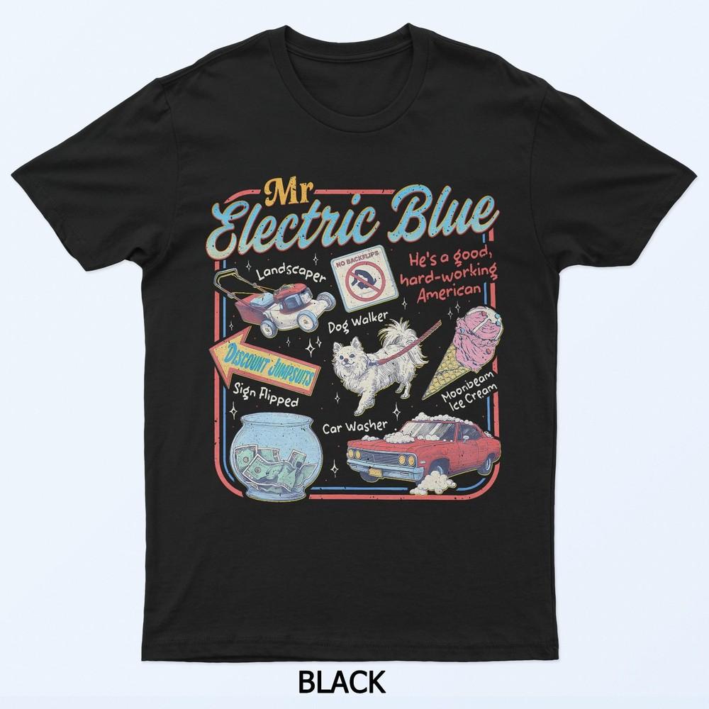 Mr Blue Electric Funny American Boone Heart Women Men Kids T-Shirt