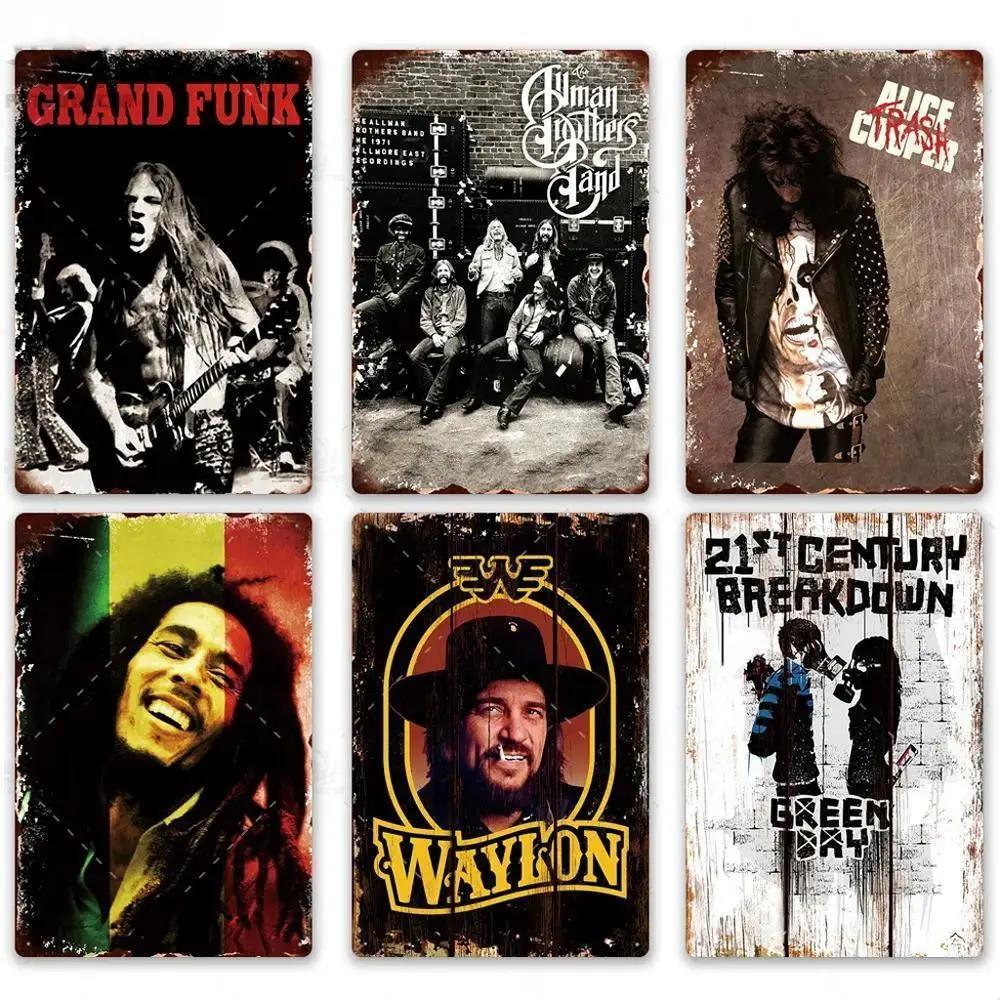 Vintage Rock Band Metal Sign Metal Poster Sign Plaque Metal Wall Plate Workshop Bar Pub Garage Club Retro Home Wall Decor