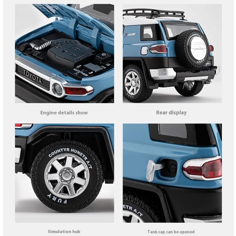 Масштаб 1/24 TOYOTA FJ Cruiser Внедорожный внедорожник Металлический литой под давлением Модель автомобиля Высокое качество Декоративные модные украшения Подарочная коробка для друга