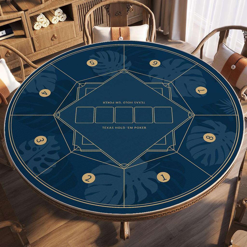Ткань для стола для покера Texas Hold'em, круглая - Устойчивая к пятнам, нескользящая, кристальный велюр