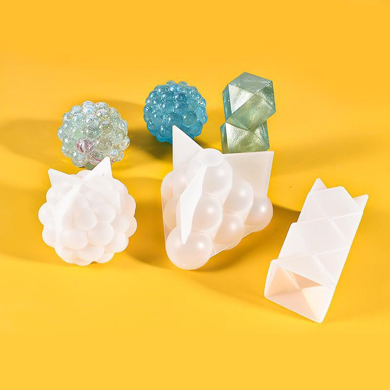 1 шт. силиконовая форма для свечей в виде геометрического пузыря разных стилей, сферический фонарь, кристальная эпоксидная смола, декор