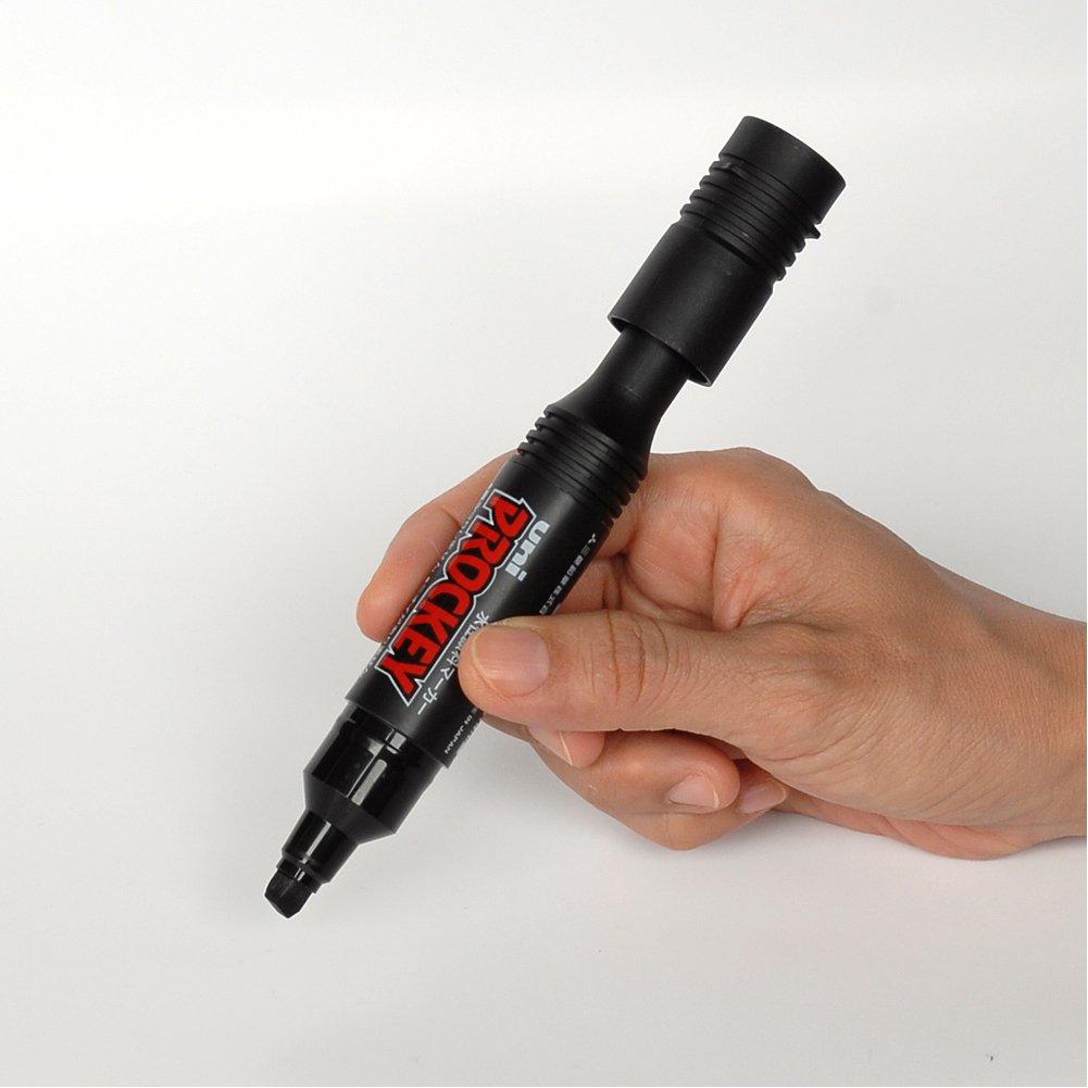 Mitsubishi Pencil Procky Twin Sign Fine Broad Water-Based Pen, + Tip, Black, 5-Pack, PM150TR5P.24