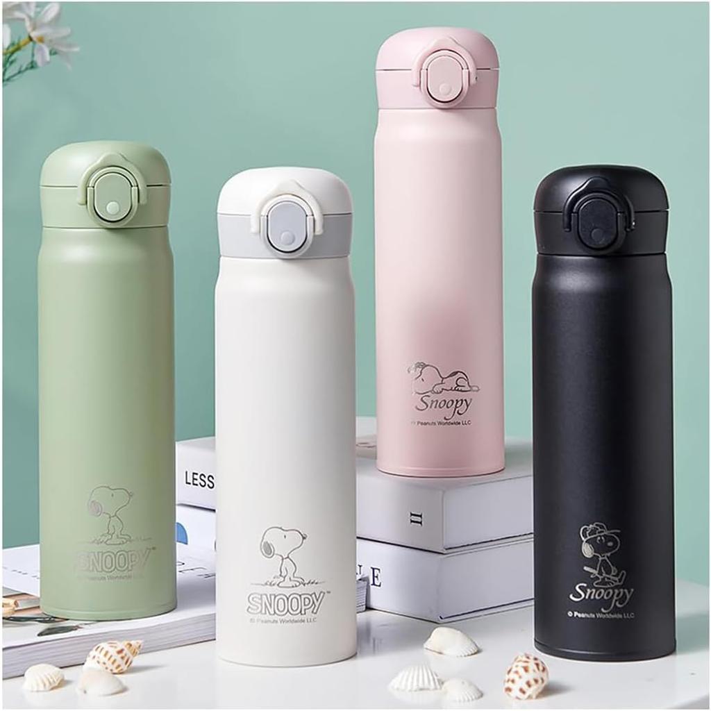 Snoopy Thermos Vacuum Insulated Stainless Steel Water Keeps Drinks Hot or Large Direct Easy To 500ml Cup, Bottle, Cold, Cute, Capacity, Portable,