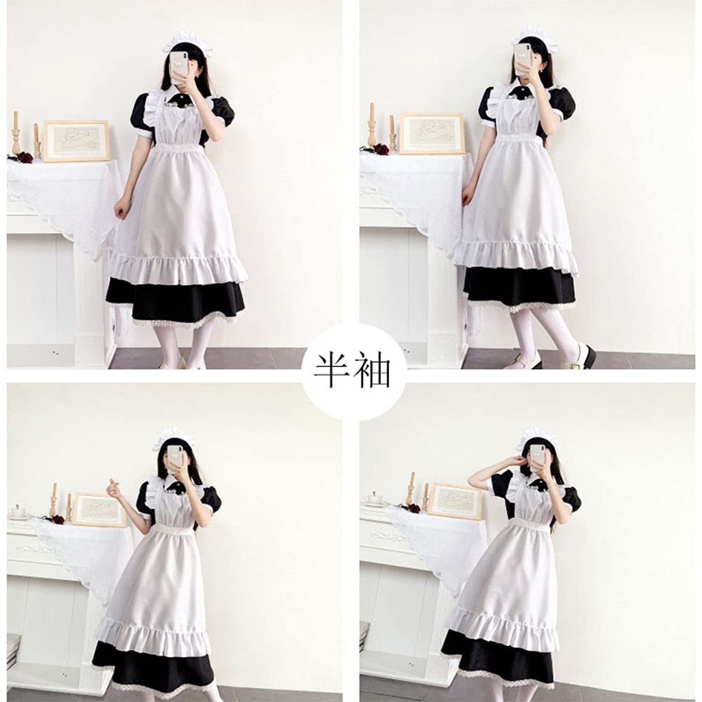 [FULINE] Одежда горничной, длинная юбка, британский стиль, костюм для косплея, женский фартук, платье, костюм, маскировка, переодевание, школьный фестиваль, короткая юбка