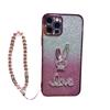 Honor 100 Glitter Electroplated Mobile Case with Anti-Fall Design Cute Cartoon Rabbit