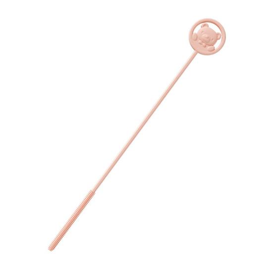 2 Pcs Reusable Silicone Straw Brush with Stainless Steel Bar Extra Long Pipe Cleaner Brush Straw Bottle Drink Lid Cleaning Brush Drinking Straw