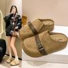 Slippers Women Wear One-word Bag Head Slippers Belt Buckle One Pedal Lazy 2025 Retro Bubakken New Model