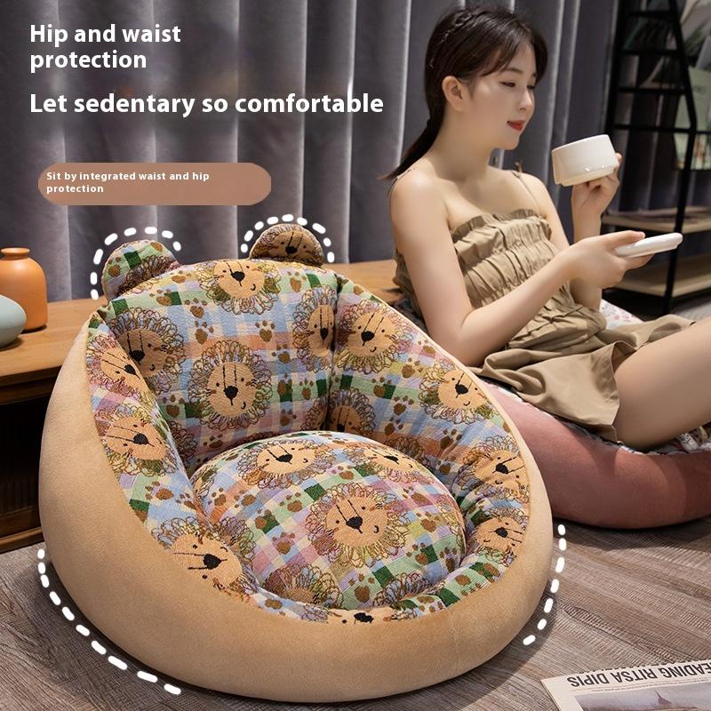55cm Wide Cartoon Cushion 3D PP Cotton Backrest Integrated Cushion, Thickened Lazy Sofa Bedroom Balcony Living Room Carpet Chair