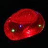 New Fashion Light Up Flashing Panama Cap Jazz Hat Sequin Led Fedora Trilby
