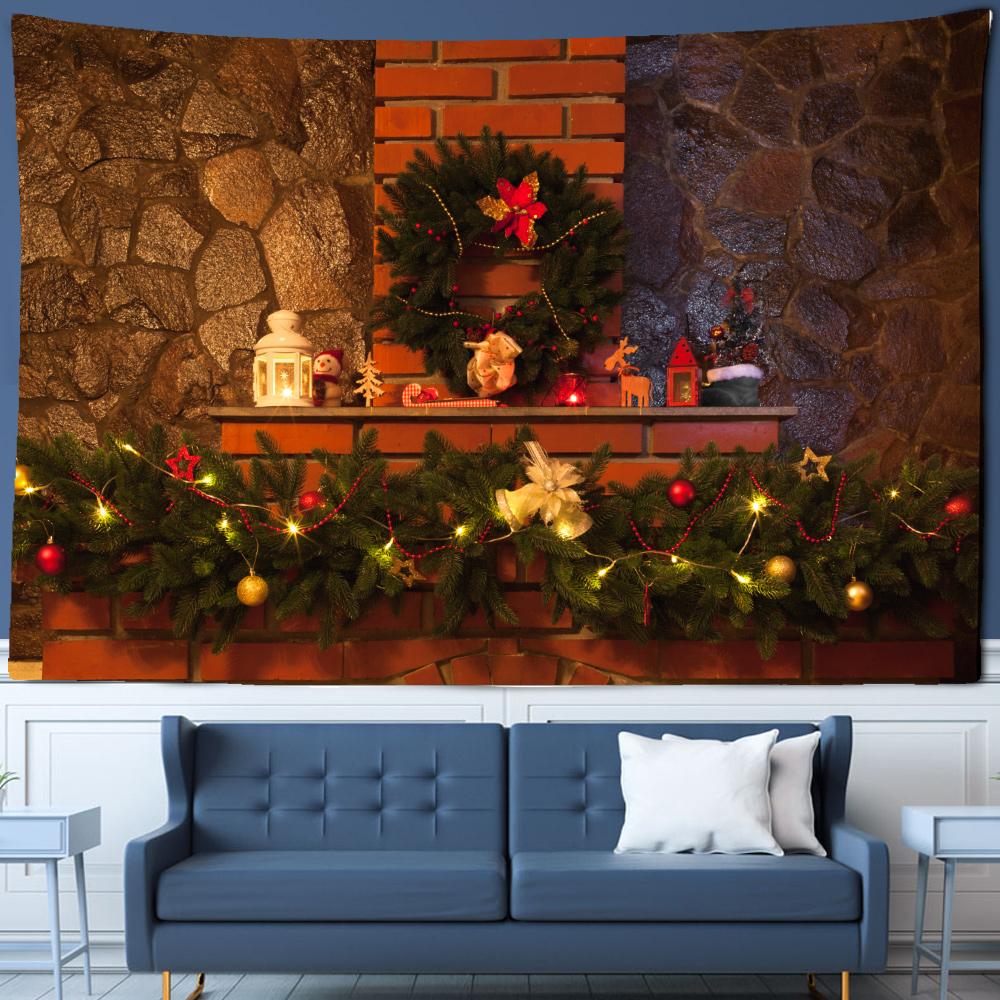 Christmas Tapestry Wall Hanging Christmas Aesthetic Room Bohemian Psychedelic Mandala Home Dormitory Wall