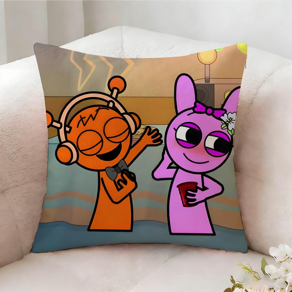 Ssprunki Beat Game Pillow Case Pillowcase Doublesided Printed Sofa Cushion Bedroom Headboard Pillow