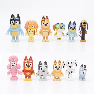 12 шт. Набор мини-фигурок с героями мультфильмов Bluey, фигурки героев для детского дня рождения