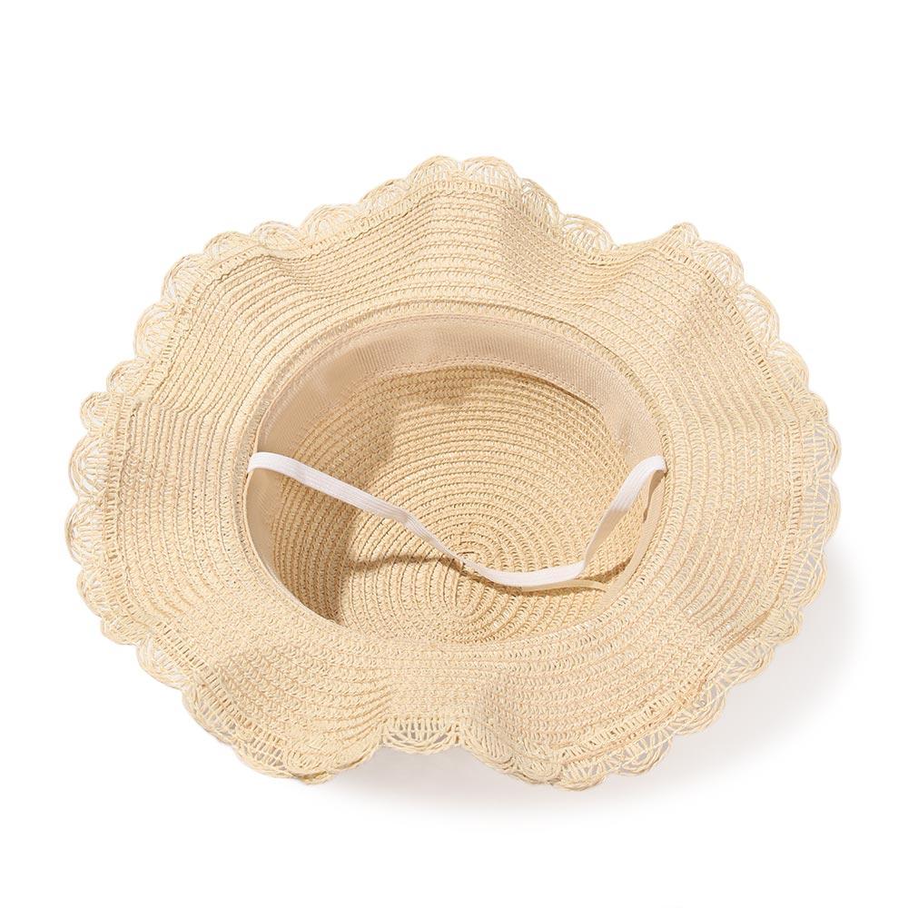 Cute Sun Beach Straw Weaving Girls Summer Hat Flower Sunshade Caps Wide Brim Hats Shoulder Bag