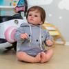 24'' 60cm Simulation Reborn Doll Tutti Soft Cloth Body Lifelike Baby Boy Doll with Rooted Short Hair True To Like Newborn Babies Dolls for Kids Age 3+