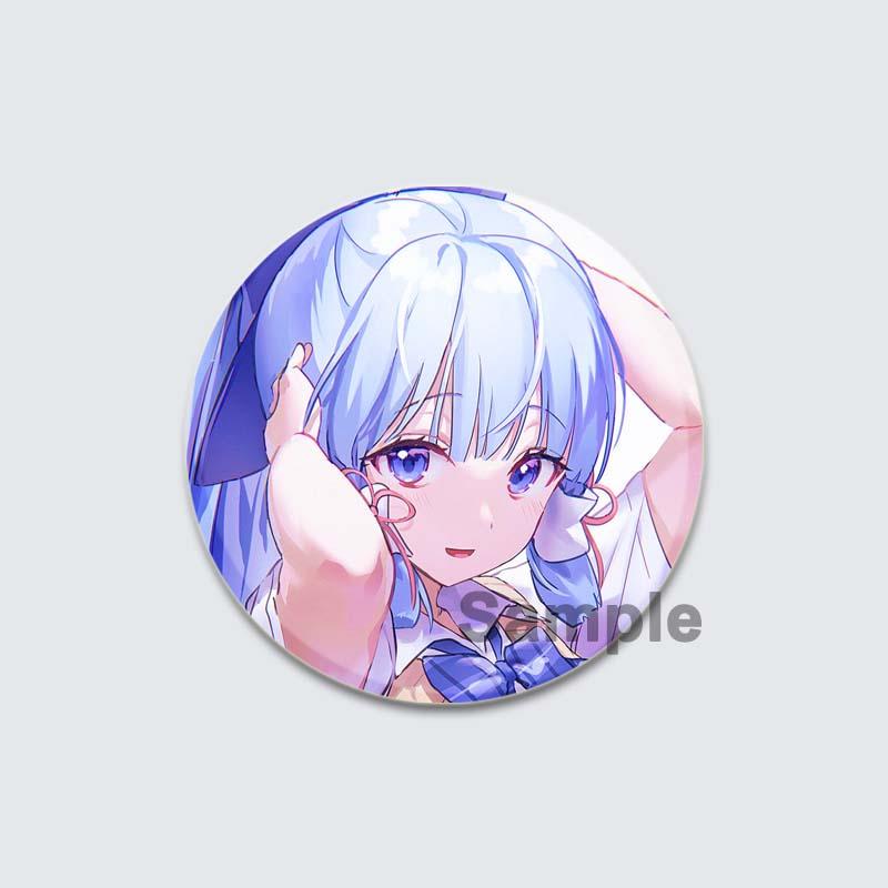 Значок Genshin Impact Game Anime Girl Hu Tao/Venti/Jean, 58 мм, круглая брошь для рюкзака, одежды, аксессуаров, ювелирных изделий, подарков