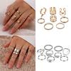 Винтажные модные женские аксессуары, многосекционное кольцо, индивидуальный простой набор колец, женский орнамент