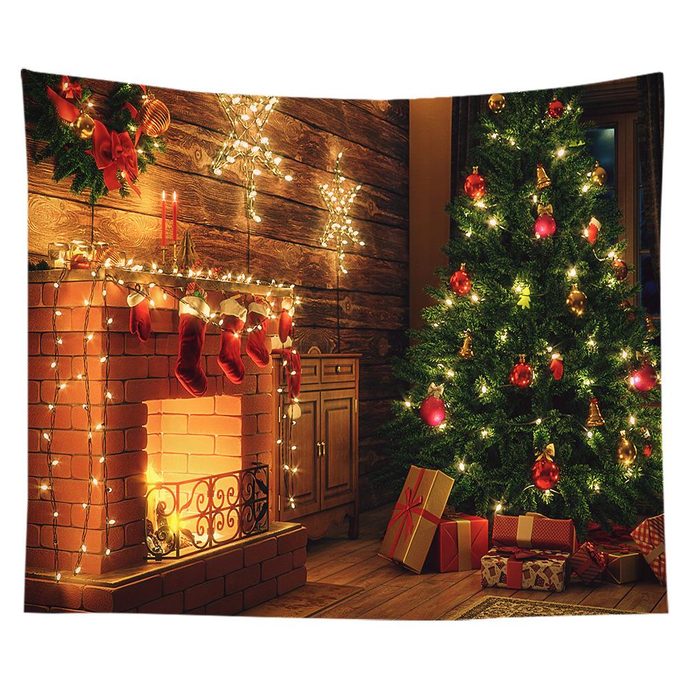 Рождественский домашний декор гобелен Санта-Клаус Зимняя ночь с принтом полиэстеровый гобелен Декор для комнаты Комната фон ткань Tapiz navideño