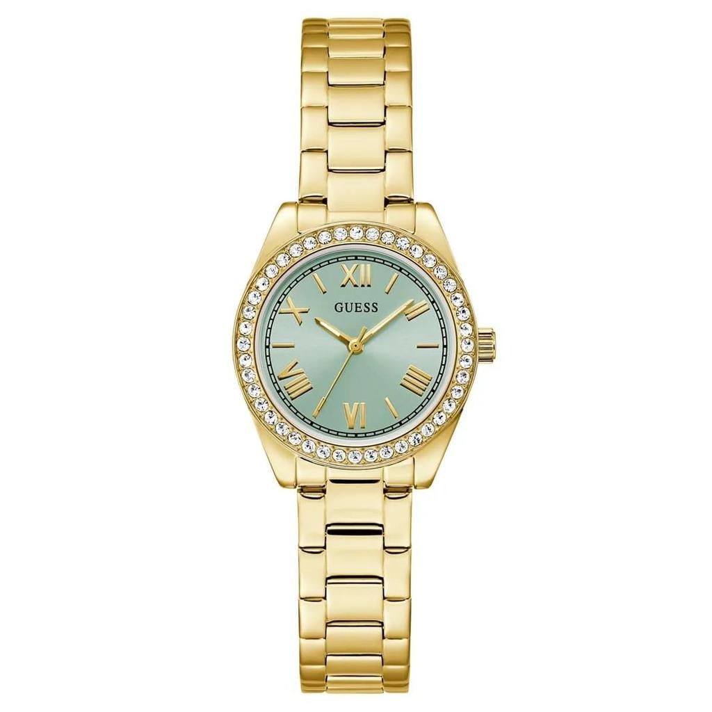 Guess Mini Luna Watch Gold Stainless Steel Green Dial 30mm GW0841L5
