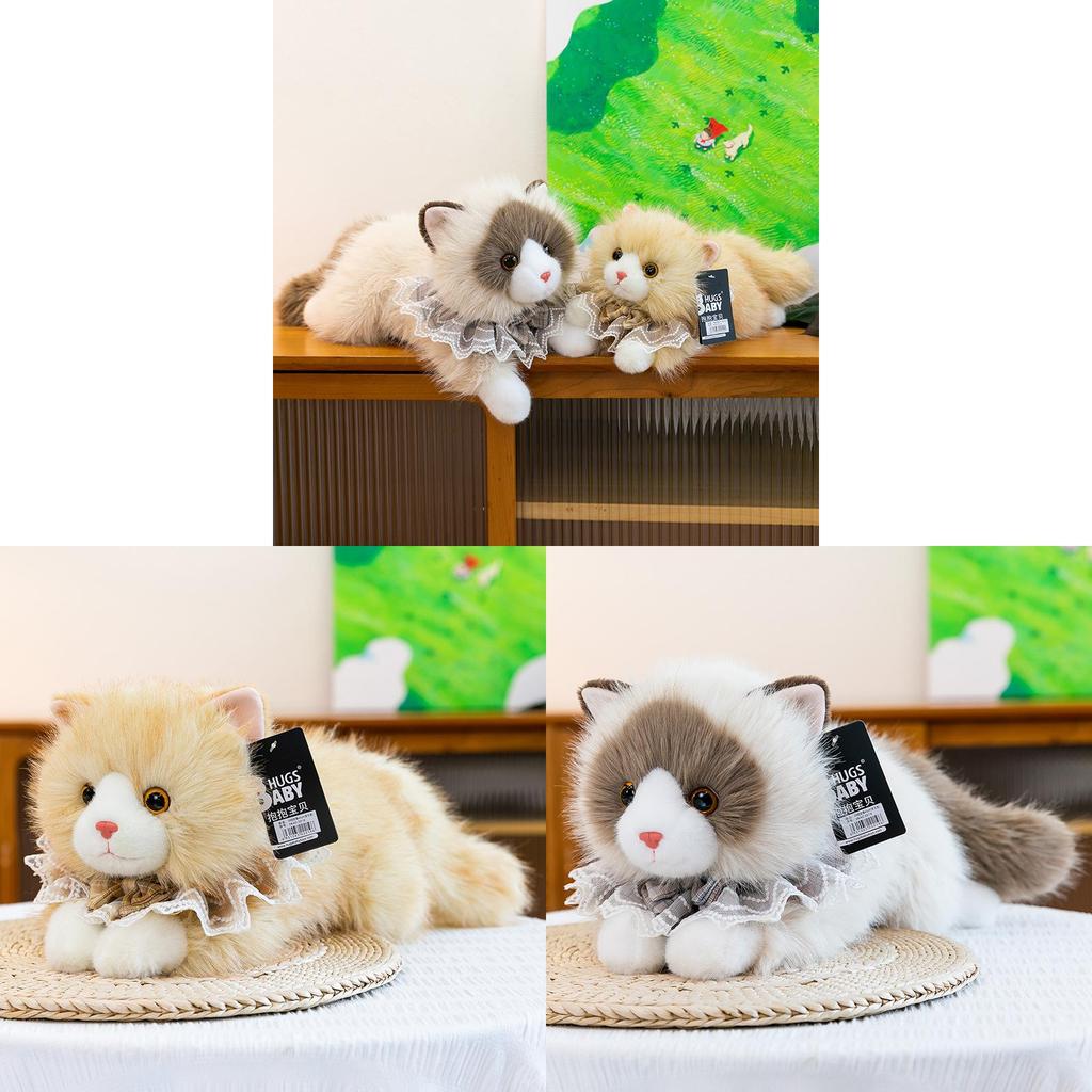 Плюшевая игрушка-кошка породы рэгдолл со звуком и длинным плюшевым шарфом для детей и взрослых