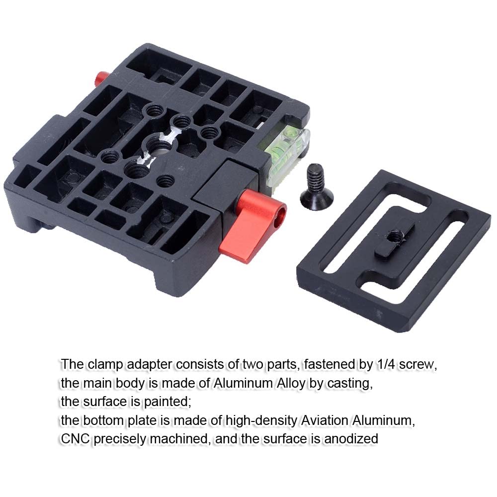 iShoot Camera Quick Release Plate Converter Clamp Adapter for Manfrotto Gitzo ACE Series 50mm Plates to Sachtler Tripod Fluid Heads FSB-6T/8T/10T/DV8