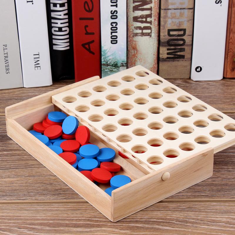 Three-dimensional Four-game Four-game Children's Educational Early Education Multiplayer Toy Wooden Box