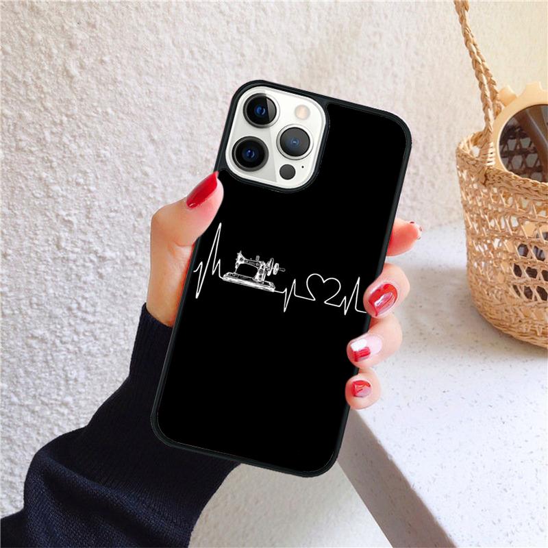Чехол для телефона с узором швейной машинки для iPhone 17 Air 16 15 14 12 13 PLUS 11 PRO MAX Задняя крышка Fundas Shell coque