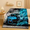 New Mustang Racing Car Logo Flannel Blanket,Ultra Soft Warm Plush Throw for Home Bedroom Bed Sofa Cover Picnic Kids Office