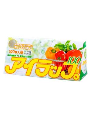 Пластиковый пакет Iwatani Materials Eye Wrap 100 для приготовления пищи с тиснением и вставкой 25 x 35 см 100 шт. Можно использовать в микроволновой печи и в ванне с горячей водой
