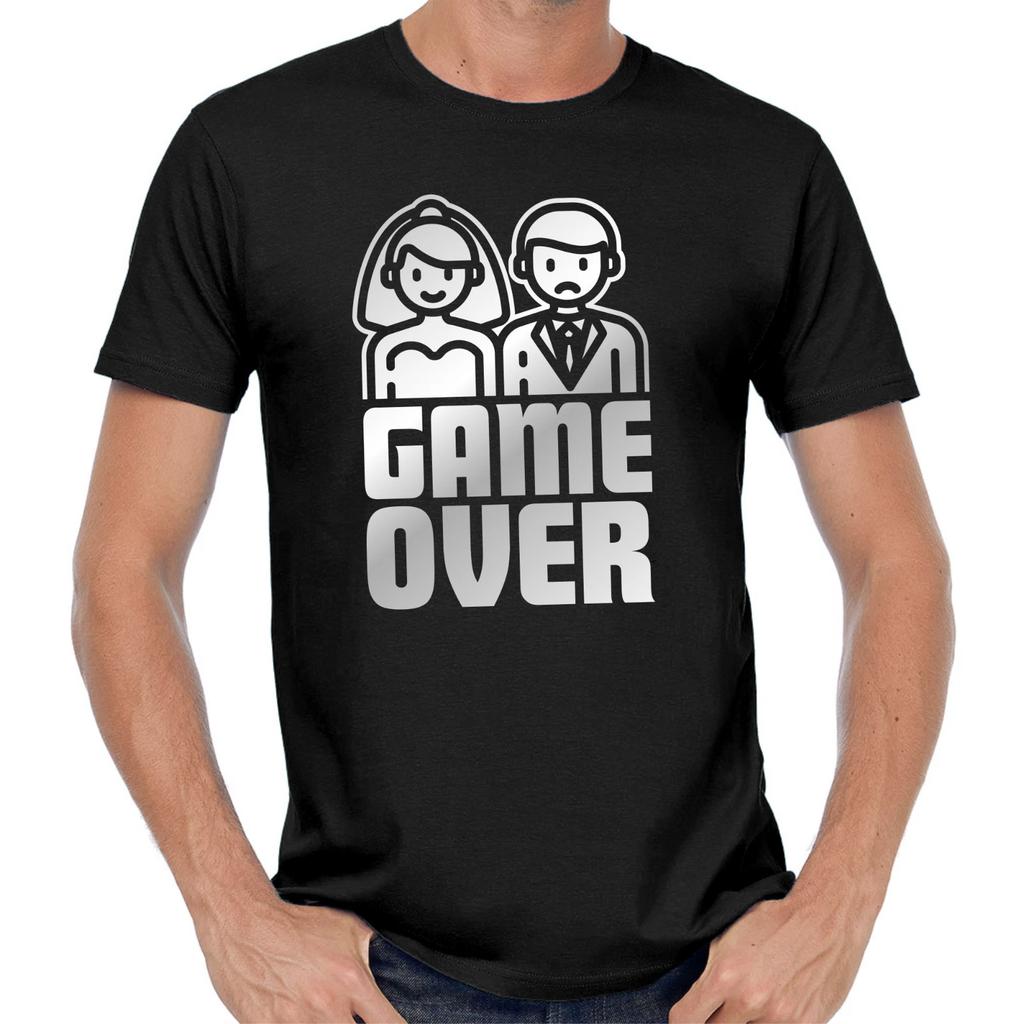Men's and Women's T-shirts Game Over Addio Al Celibato Jga Sposo Matrimonio Sposarsi Festa Divertente Shirt
